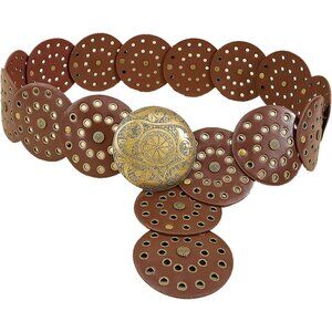 Vintage Western Cowboy Belts with Rivets Eyelets Punk Edgy Retro Boho Metal Buck